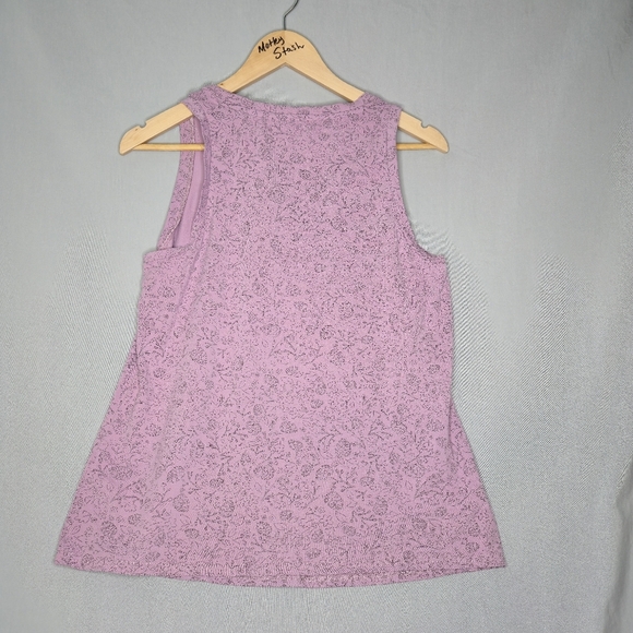 La Vie En Rose Pajama Top In Pink With Delicate Floral Pattern Size M - Picture 2 of 8